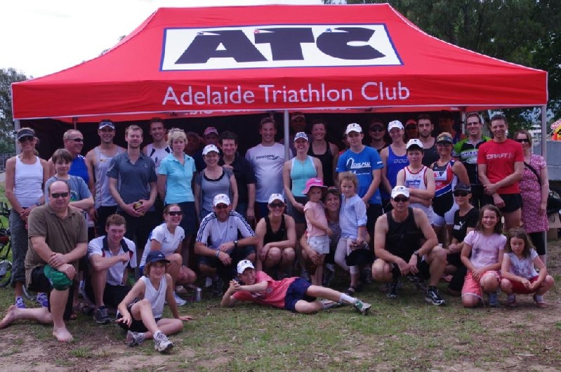 Adelaide Triathlon club tent with custom print